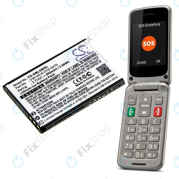 Batteria per Saiet Lumina, Ready, Single, Brondi Amico Favoloso, Gigaset GI390, 590, V30145-K1310-X470, Li-Ion, 3.7V, 800mAh, HQ