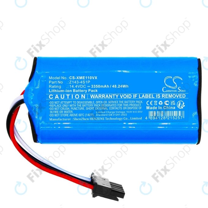 Batteria per Xiaomi Robot Vacuum E5, E10, E10C, Z143-4S1P, Li-Ion, 3350mAh, 14.4V, HQ