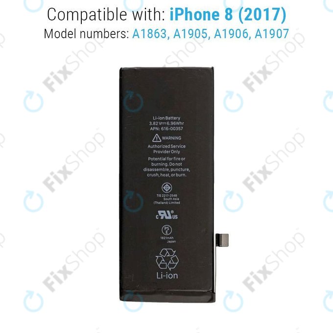 Batteria per iPhone 8, 1821mAh, FixPremium