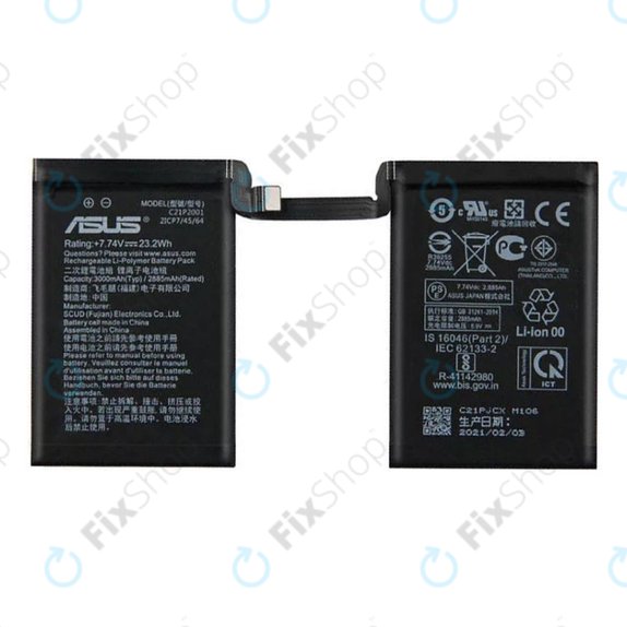 Batteria per Asus ROG Phone 5 ZS673KS, C21P2001, 0B200-03920400, 6000mAh, Genuine Service Pack