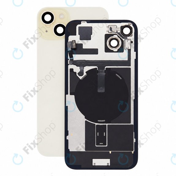 Vetro scocca posteriore per iPhone 15 Plus, Yellow, Pulled A