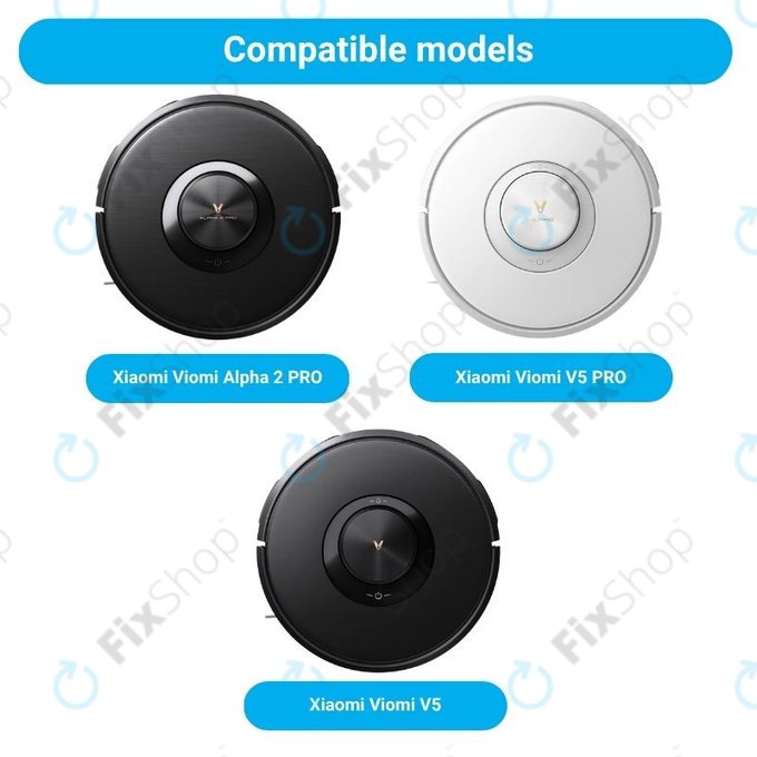 Set di ricambio per Xiaomi Viomi Alpha 2 PRO, V5 PRO, V5 (2x Spazzole principali, 4x Filtri, 4x Spazzole laterali)
