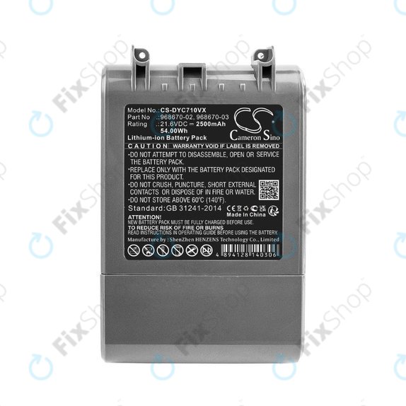 Batteria per Dyson V7, 968670-02, 968670-03, Li-Ion, 2500mAh, 21.6V, HQ