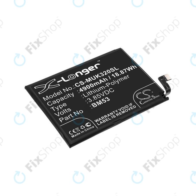 Batteria per Xiaomi Mi 10T 5G M2007J3SY, 4900mAh, Li-Pol, 3.85 V, BM53, HQ