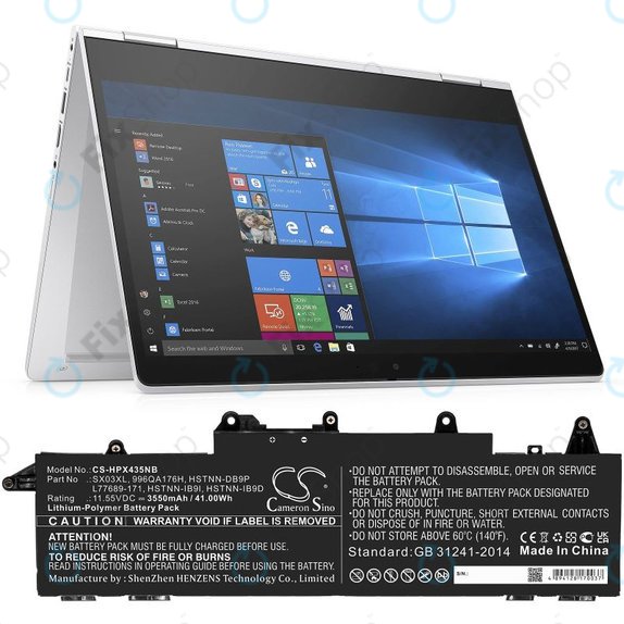 Batteria per HP ProBook x360 435 G7, SX03XL, Li-Pol, 3550mAh, 11.55V, HQ