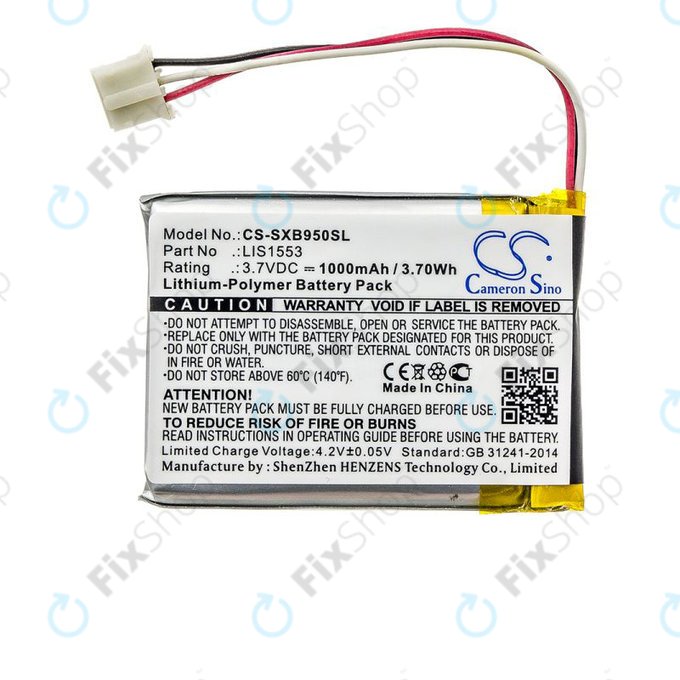 Batteria per Sony Mdr-Xb950n1, Srs-Ws1, LIS1553, Li-Pol, 1000mAh, 3.7V, HQ