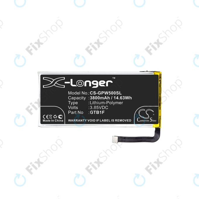 Batteria per Google Pixel 5, 3800mAh, Li-Pol, 3.85 V, GTB1F, HQ
