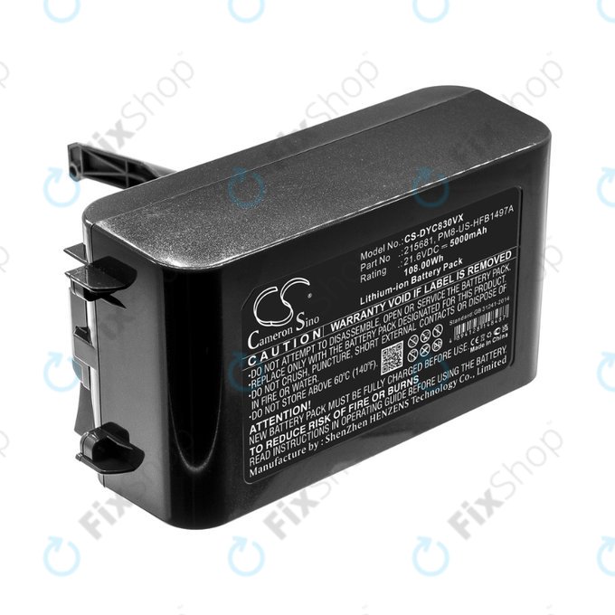 Batteria per Dyson V8, 215681, PM8-US-HFB1497A, Li-Ion, 5000mAh, 21.6V, HQ