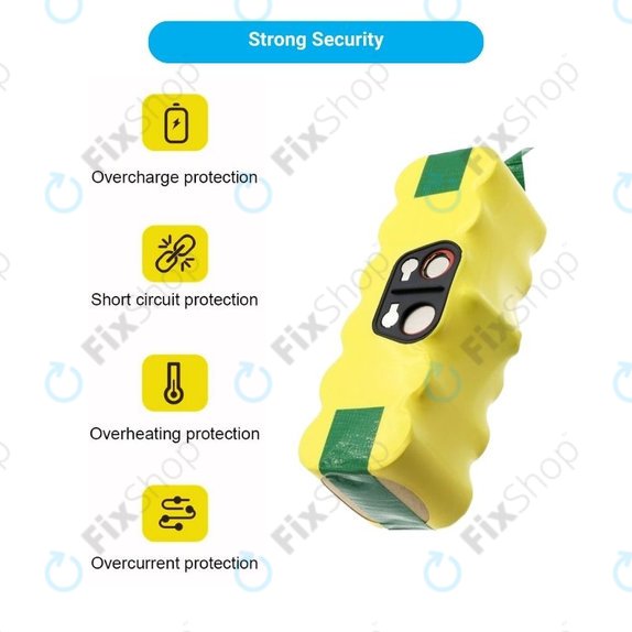 Batteria per iRobot Roomba 500, 600, 700, 800, 900-seriess, R3, Scooba 450, Vileda 137173, 11702, GD-Roomba-500, VAC-500NMH-33, Ni-MH, 2800mAh, 14.4V, HQ