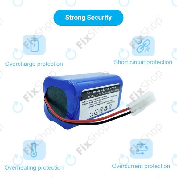 Batteria per Xiaomi Essential (Mijia G1), Flyco FC-seriess, myVacBot SN500, Panasonic MC-seriess, Phicomm X3, Puppy R-seriess, Li-026418, Li-Ion, 2600mAh, 14.8V