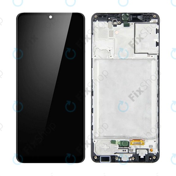 Schermo per Samsung A31 A315F, Prism Crush Black, Vetro touch con cornice