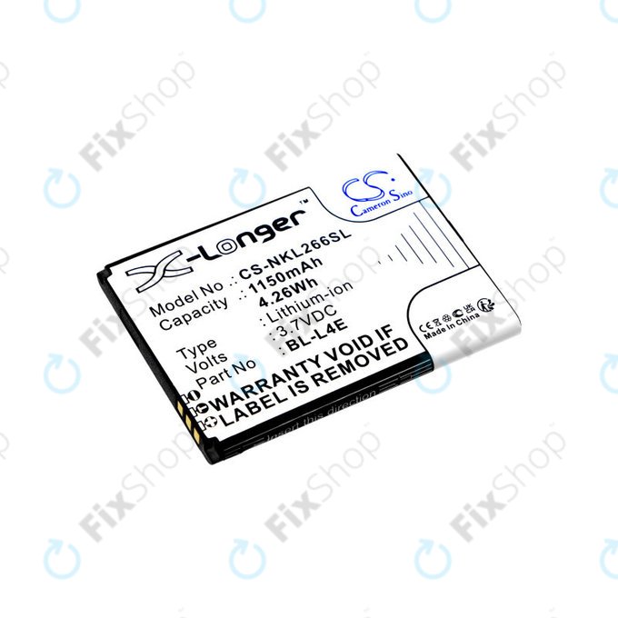 Batteria per Nokia 2660 Flip 4G, BL-L4E, Li-Ion, 3.7V, 1150mAh, HQ