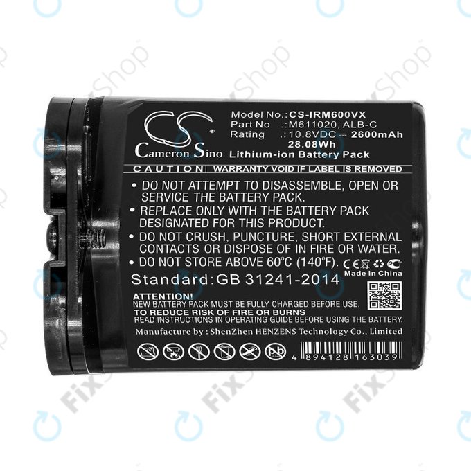 Batteria per iRobot Braava jet m6, ALB-C, M611020, Li-Ion, 2600mAh, 10.8V, HQ