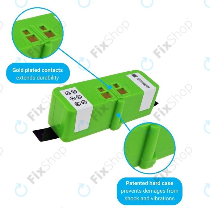 Batteria per iRobot Roomba 600, 800, 900-seriess, 4502233, 4374392, 2130LI, Li-Ion, 5200mAh, 14.4V, HQ