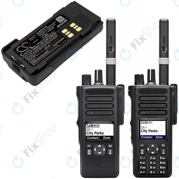Batteria per Motorola DP2600, 4000, 4600, 4800, XPR3000, XPR3300, PMNN4409, Li-Ion, 3350mAh, 7.4V, HQ