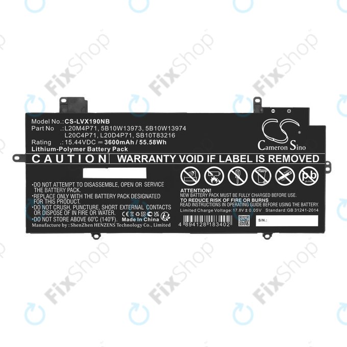 Batteria per Lenovo Thinkpad X1 Carbon G9, G10, X1 Yoga Gen 6, 7, 5B10W13973, Li-Pol, 3600mAh, 15.44V, HQ