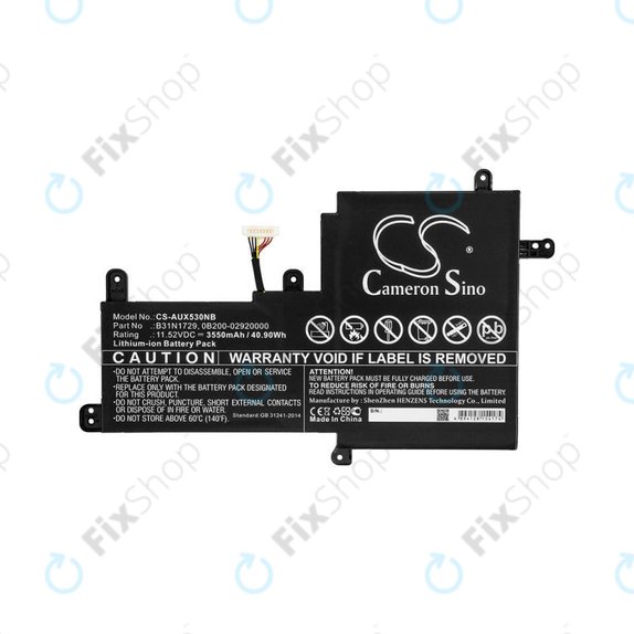 Batteria per Asus VivoBook S15, X530, B31N1729, Li-Ion, 3550mAh, 11.52V, HQ