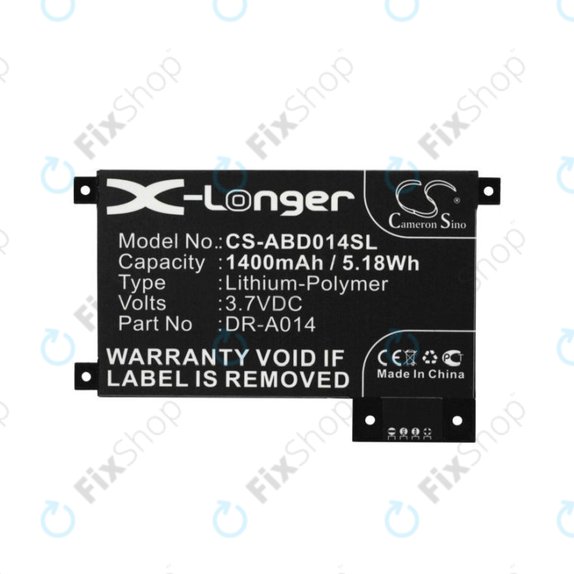 Batteria per Amazon Kindle Touch, Touch 4th, DR-A014, 170-1056-00, 1400mAh, HQ