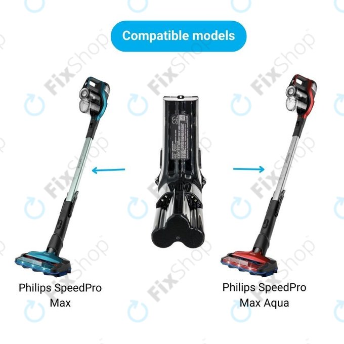 Batteria per Philips SpeedPro Max, SpeedPro Max Aqua, IBD034GA, Li-Ion, 2400mAh, 25.2V, HQ