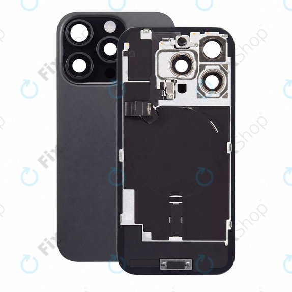 Vetro scocca posteriore per iPhone 16 Pro, Black Titanium, Pulled A