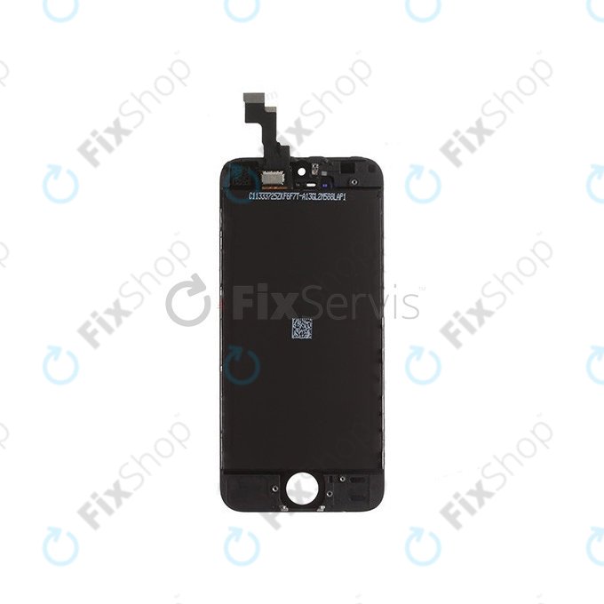Schermo per iPhone 5S, SE, Black, Vetro touch con cornice