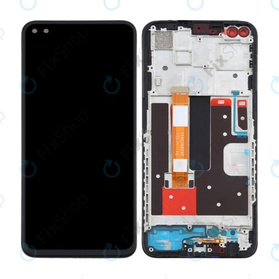Schermo per Oppo Reno 4 Z 5G, Ink Black, Vetro touch con cornice