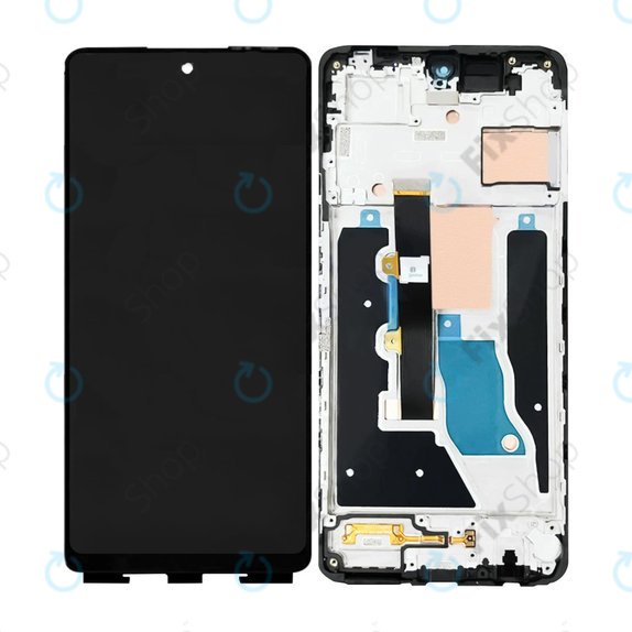 Schermo per Infinix Note 30 VIP, Magic Black, Vetro touch con cornice