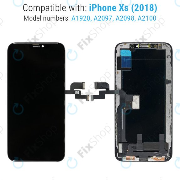 Schermo Hard OLED per iPhone XS, Vetro touch con cornice, FixPremium