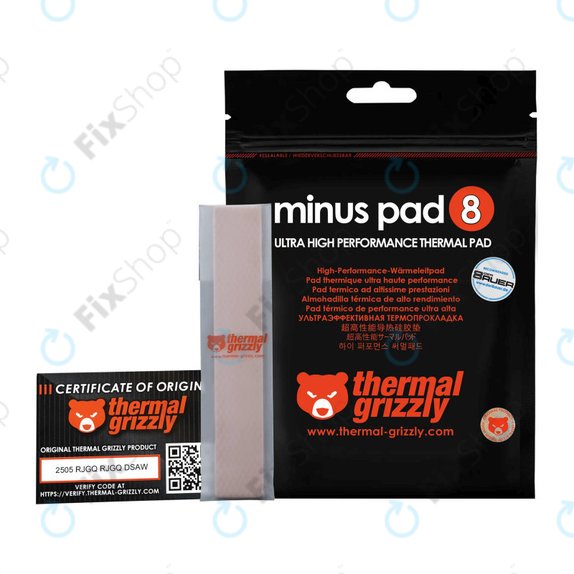 Pad termico 120x20x1,5mm, Thermal Grizzly Minus Pad 8, 1pz.