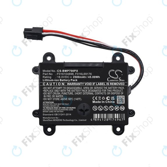 Batteria per Bosch Indego 350, 400, M 700, Indego S+ 350, F016104898, Li-Ion, 2500mAh, 18V, HQ