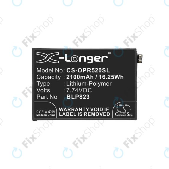 Batteria per Oppo Reno 5 Pro, 2100mAh, Li-Pol, 7.74 V, BLP823, HQ