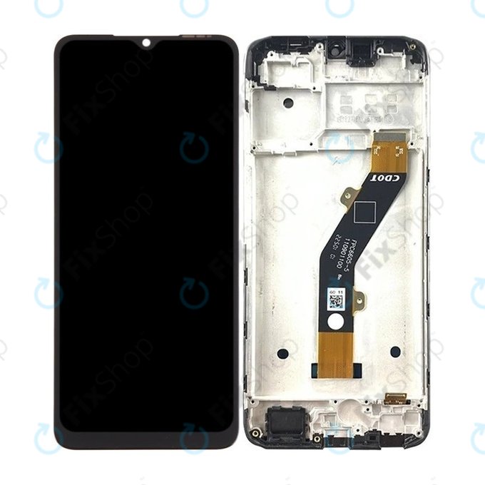 Schermo per Infinix Smart 7 HD X6516, Ink Black, Vetro touch con cornice