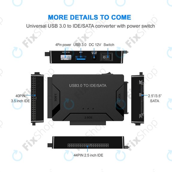 Adattatore USB 3.0 a SATA / IDE per HDD/SSD da 2,5" e 3,5" e unità ottiche