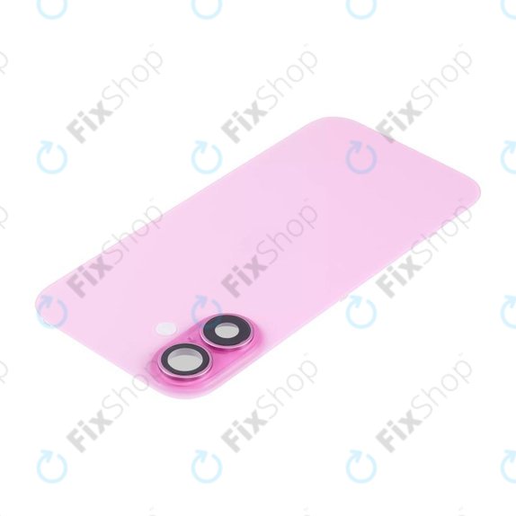 Vetro scocca posteriore per iPhone 16 Plus, Pink, con lente fotocamera, piastra metallica e magnete MagSafe