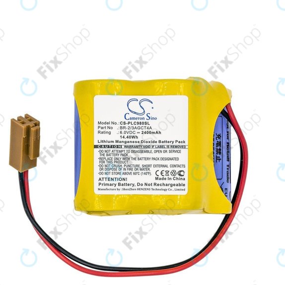 Batteria per Fanuc 18-T Series Programmable Logic, Li-MnO2, BR-2/3AGCT4A, 2400mAh, 6V, HQ