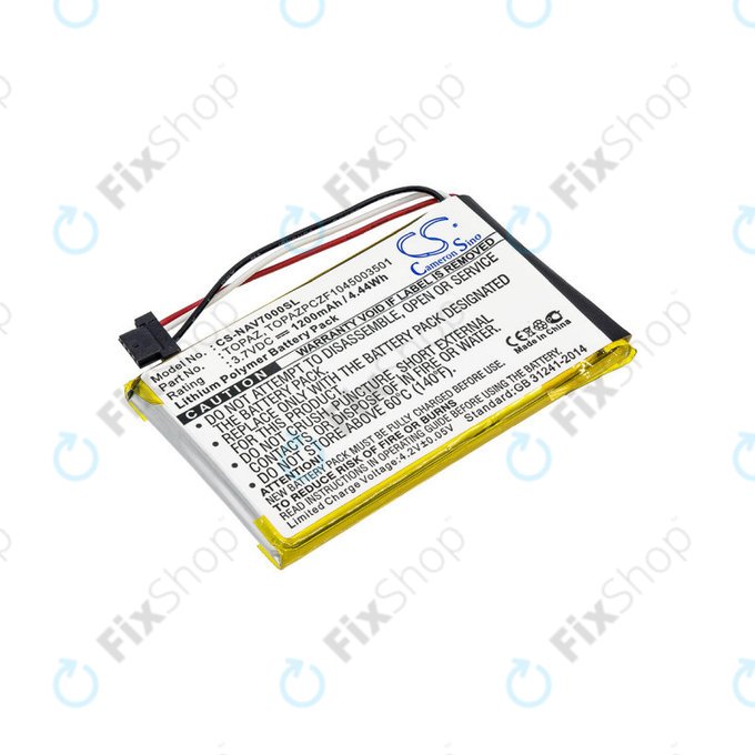 Batteria per Navigon 70, Topaz, Li-Pol, 1200mAh, 3.7V, HQ