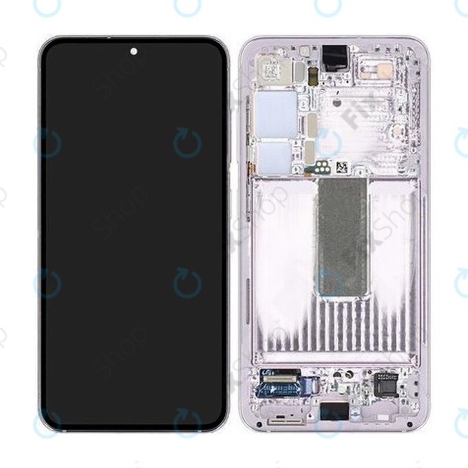 Schermo per Samsung S23 S911B, Lavender, Vetro touch con cornice, GH82-30481D, GH82-30480D, Genuine Service Pack