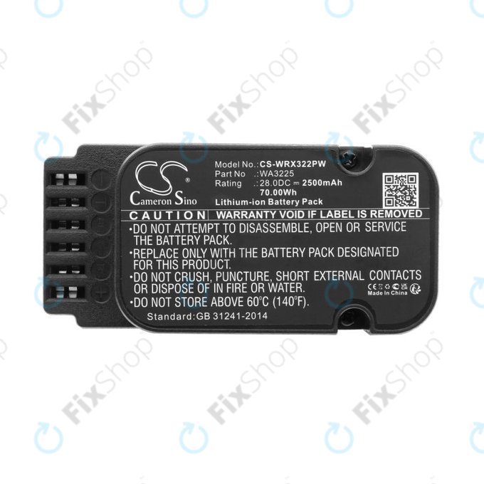 Batteria per Worx Landroid WG790, WG796, L1500, L2000, WA3225, Li-Ion, 2500mAh, 28V, HQ
