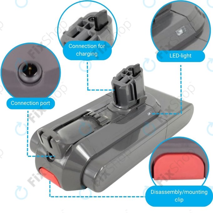 Batteria per Dyson V11, V15, V15s, Outsize, SV15, SV18, 970938-01, Li-Ion, 3600mAh, 25.2V