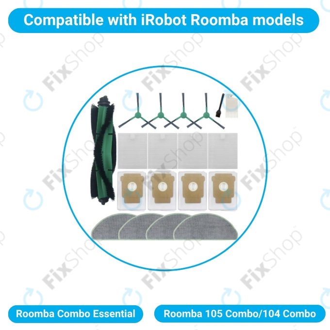 Set completo per iRobot Roomba Combo Essential, Roomba 105 Combo, 104 Combo
