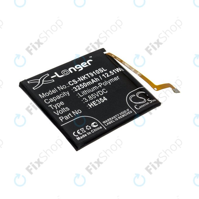 Batteria per Nokia 9 PureView, 3250mAh, Li-Pol, 3.85 V, HE354, HQ