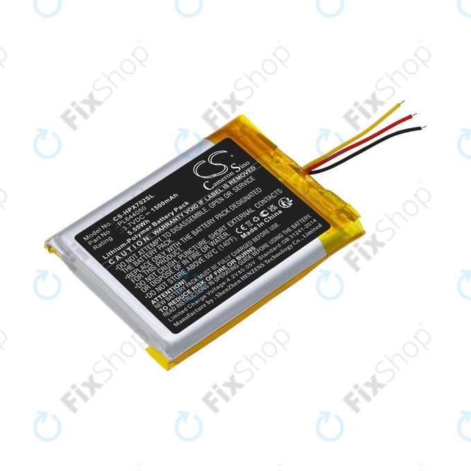 Batteria per HyperX Cloud Flight, Cloud Alpha, PL644050, Li-Pol, 3.7V, 1500mAh, HQ