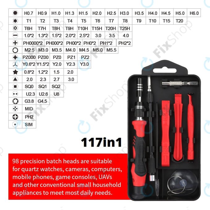 Set cacciaviti professionale per iPhone 117 in 1 Edizione Rossa, Kingsdun