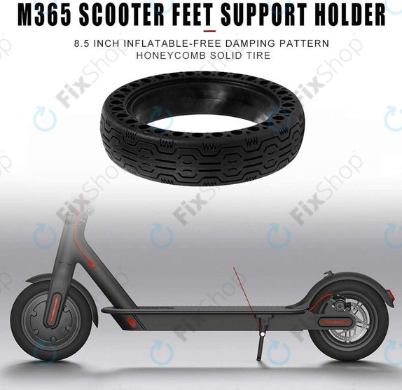 Pneumatico tubeless pieno resistente Tipo 2 per Xiaomi Mi Electric Scooter 1S, 2, M365, Essential, Pro, Pro 2, Black