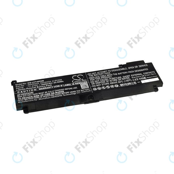 Batteria per Lenovo ThinkPad T460S, T470S, 00HW025, Li-Pol, 2000mAh, 11.4V, HQ