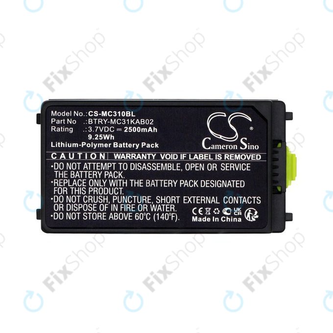 Batteria per Symbol, Zebra MC3100, MC3190, BTRY-MC31KAB02, Li-Pol, 2500mAh, 3.7V, HQ
