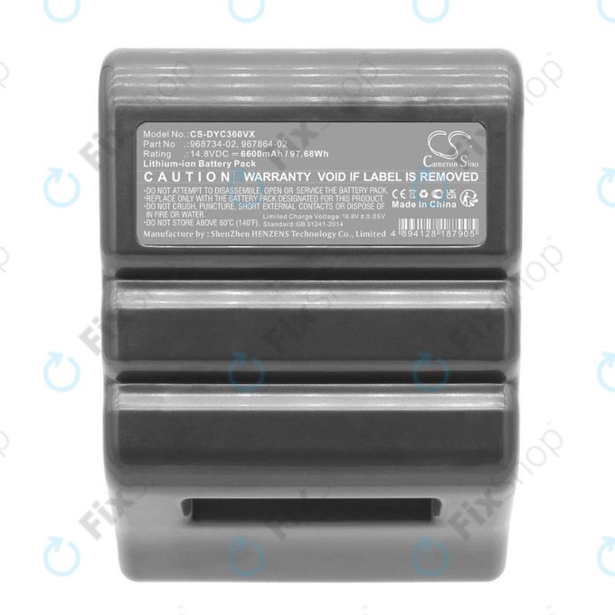 Batteria per Dyson 360 Vis Nav, Heurist (2020), 968734-02, 967864-02, Li-Ion, 6600mAh, 14.8V, HQ
