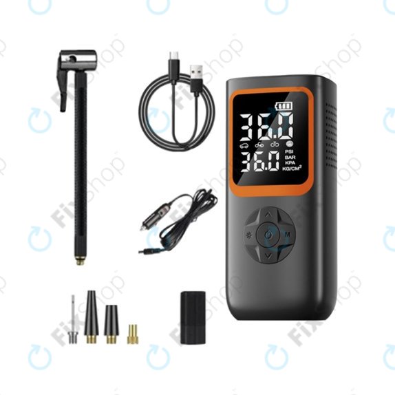 Compressore d'aria elettrico portatile con accessori, 11.1V, 2000mAh