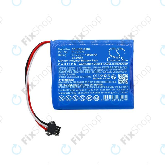 Batteria per Hantek DSO-1062B, DSO-1202B, DSO-1202S, PL727076, Li-Pol, 4500mAh, 7.4V, HQ