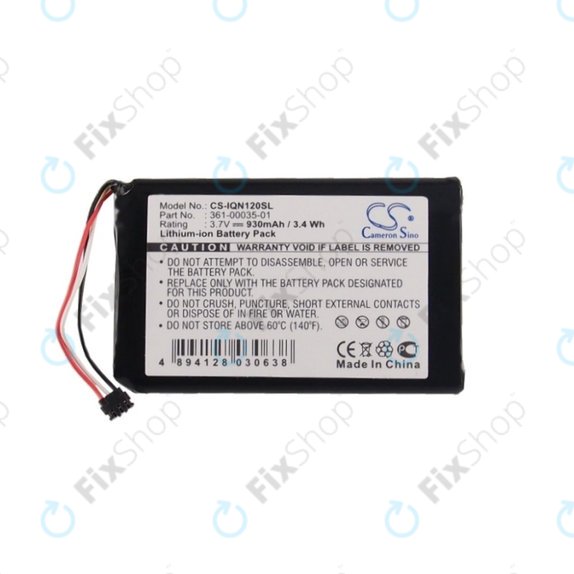 Batteria per Garmin Drive Assist 50, 50LMT, 51, 51LMT, Nüvi 1200, 1205, 1205W, 1250, 1255W, 1260, 1260W, 140T, 150T, 2595LM, 2595LMT, 361-00035-01, 930mAh, HQ
